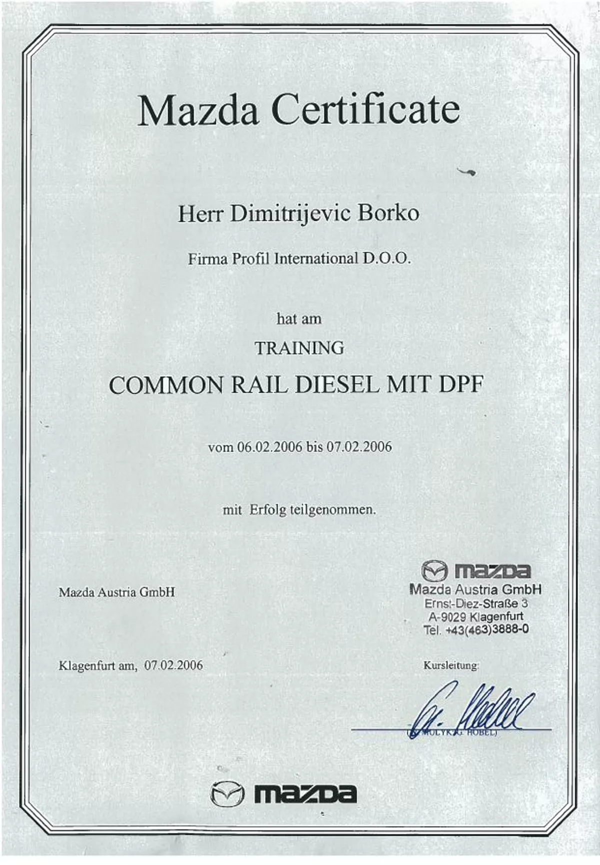 ECAP sertifikat — Borko Dimitrijević