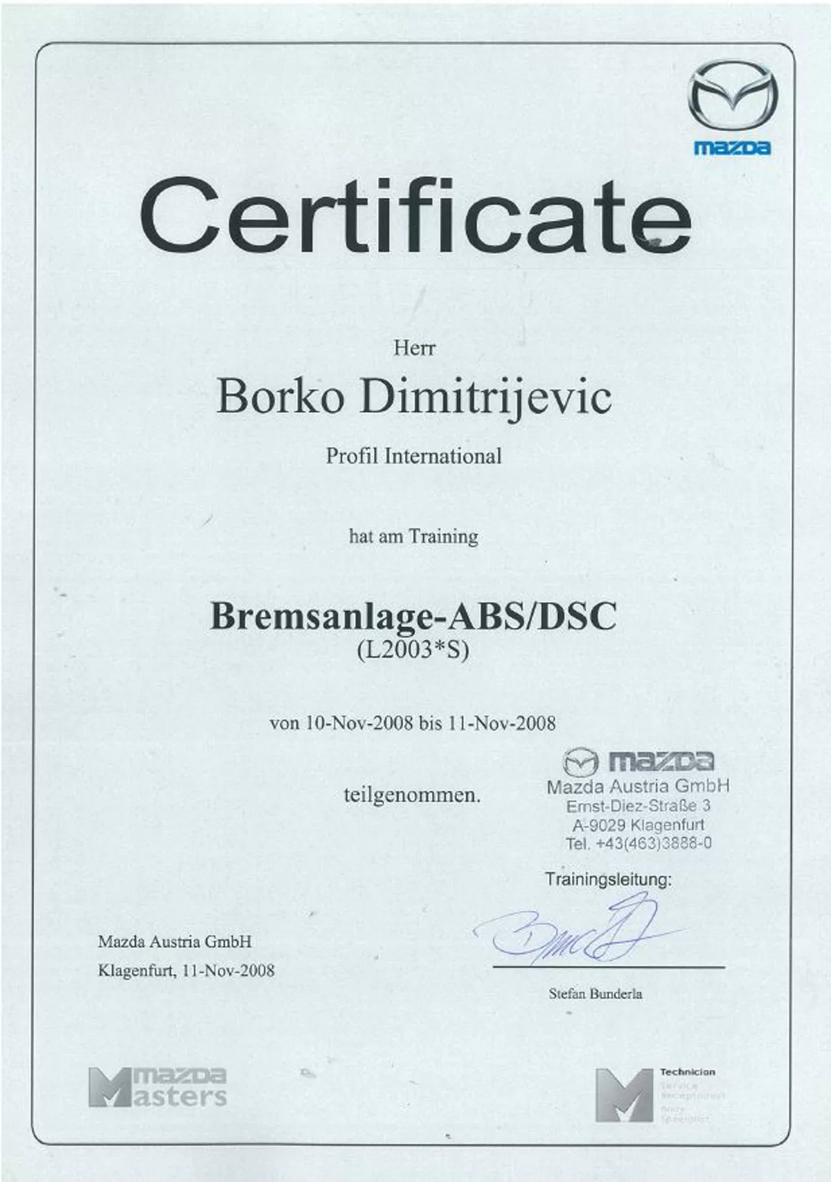 ECAP sertifikat — Borko Dimitrijević