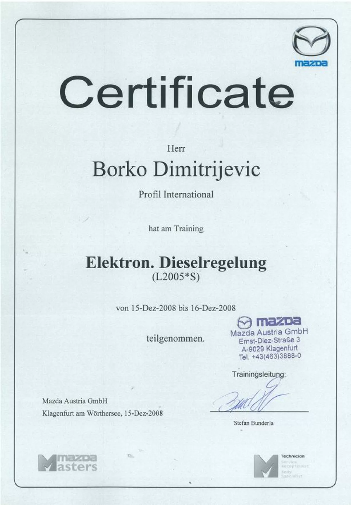 ECAP sertifikat — Borko Dimitrijević