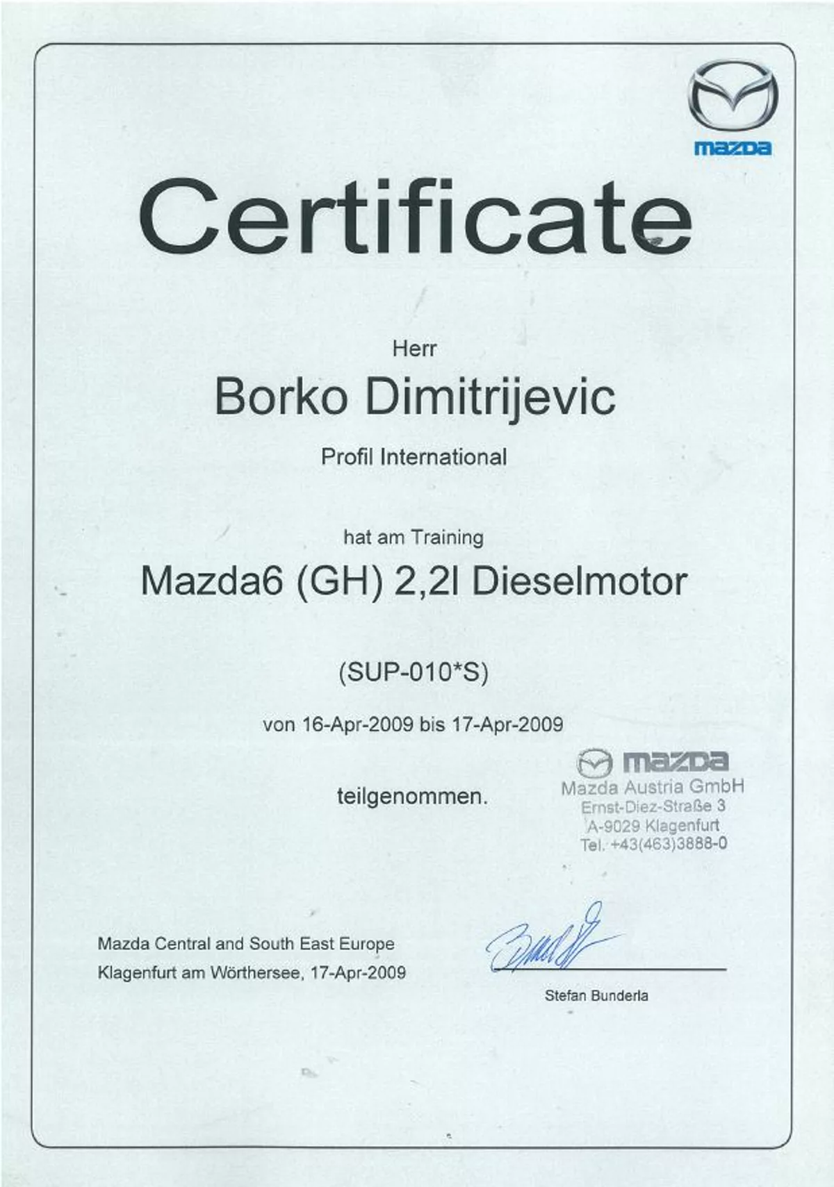 ECAP sertifikat — Borko Dimitrijević